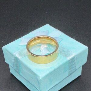 Unisex Gold Tone Band Ring Wedding Fashion